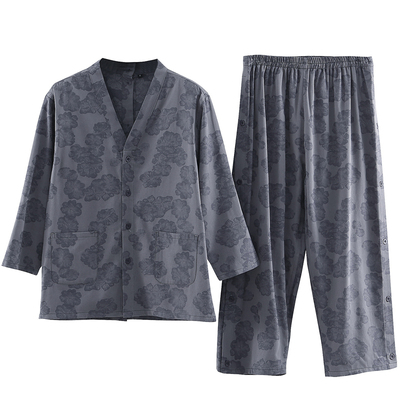 艾灸服纯棉前后开扣服推拿理疗服