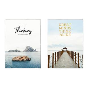 床头墙面装饰画现代简约主卧室双联挂画酒店宾馆房间背景墙面壁画