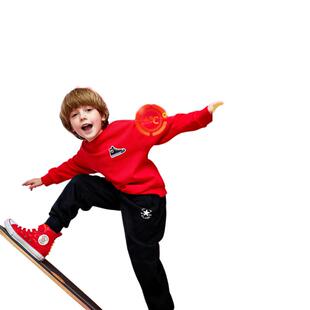 匡威童装儿童卫衣男女童上衣2025新款春季中大童全棉休闲打底衫