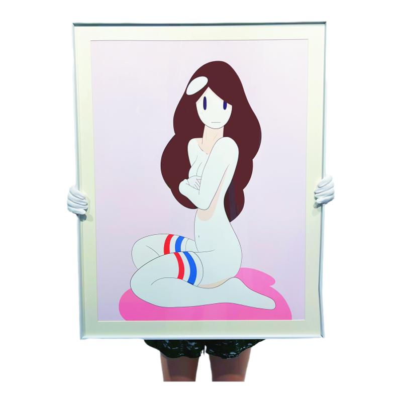 天野健粉色少女艺术潮流装饰画