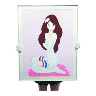 天野健粉色版画 VENUS跪姿装饰画 Takeru Amanon女友治愈系潮流画