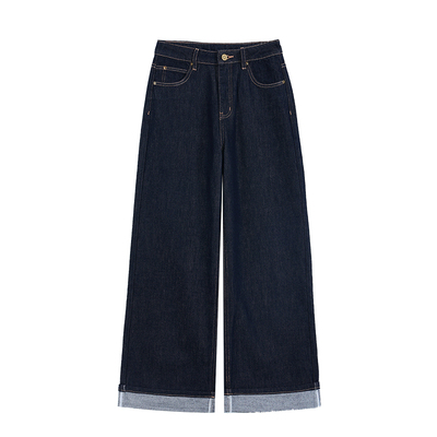 pusumede牛仔裤直筒阔腿裤长裤