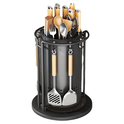 不锈钢厨房旋转刀架台面置物架