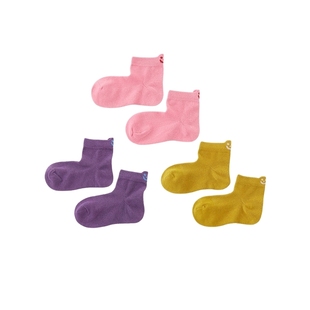 papa爬爬春季儿童袜子男女童防汗防臭竹棉直角袜卡通可爱