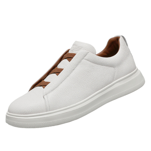 德赛【千亿大佬同款】秋冬加绒真皮增高健步男鞋百搭一脚蹬休闲鞋