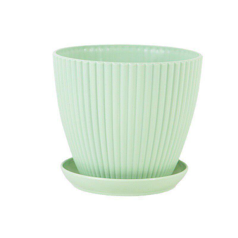加厚简约塑料树脂花盆送托盘