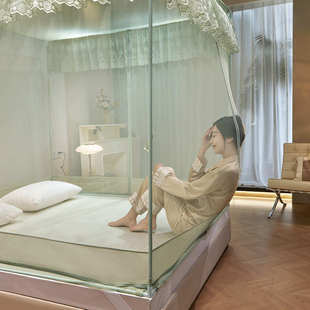 2024新款 回底 蚊帐家用1.35x1.9儿童防摔1.5x1.9m2米x2米坐床笠式
