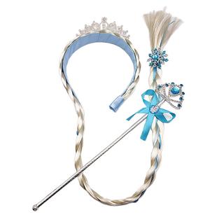 冰雪奇缘爱莎公主彩色辫子女孩头饰发箍小孩皇冠发饰新品蝴蝶结