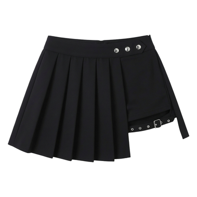 百褶裙不规则半身短裙裤 Asymmetrical pleated half-skirt pants