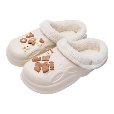 加绒洞洞鞋冬季可拆卸内里