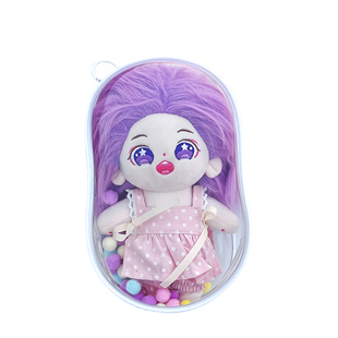 小盲骑潮玩遛娃包适用于20厘米棉花娃娃收纳展示高透明遛娃胶囊包