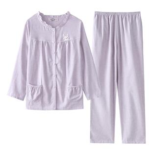 美标新款纯棉睡衣套装女春秋季卡通甜美可爱公主风全棉质家居服冬