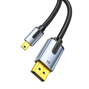 山泽minidp转dp线1.4版8k高清迷你dp转dp转接头240/144hz雷电2口小转大接口电脑连接显示器适用苹果笔记本