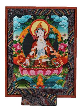 藏式实木彩绘装裱立体相框唐卡