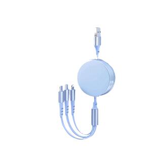 森达升6A伸缩充电器线三合一120W超级快充数据线可拉伸适用于type-c苹果安卓oppo华为小米vivo荣耀手机车载线