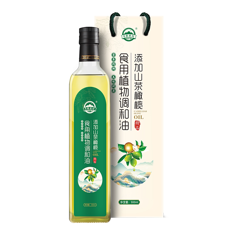 月都寿坊500ml山茶橄榄植物调和油礼盒装小瓶装物理压榨用食用油