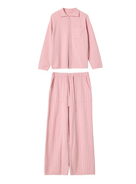 sofu云暖绒条纹家居服睡衣套装女