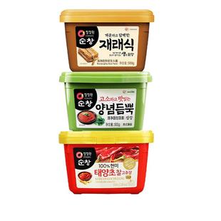 韩式辣酱清净园韩国辣椒酱年糕石锅拌饭大酱汤专用蒜蓉包饭酱组合