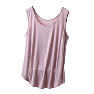 莫代尔吊带背心女夏季百搭薄款中长款打底衫大码显瘦黑色无袖上衣