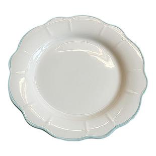 半颗橘子HO 复古红色花边深度牛排盘意面西餐盘西点盘