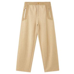 谜底直筒裤长裤2025年冬季新品复古休闲宽松拼接裤子女254MK1503