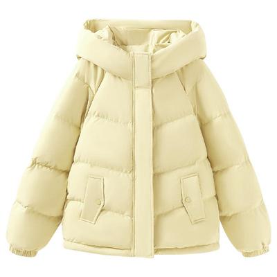 班尼路黑色连帽羽绒服女2025新款冬季韩版小个子短款宽松面包服N