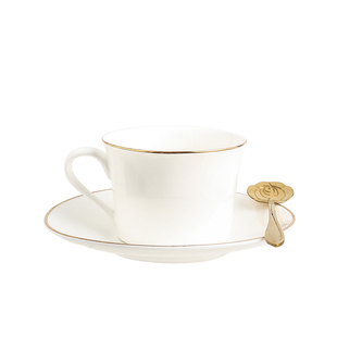 描金边欧式咖啡杯套装简约家用陶瓷杯子下午茶套具小奢华4-6件套