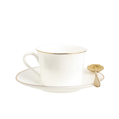 描金边家用陶瓷4-6件套咖啡杯