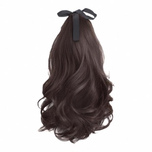 马尾假发女仿全真发绑带短款梨花卷低马尾慵懒抓夹高马尾假发辫子