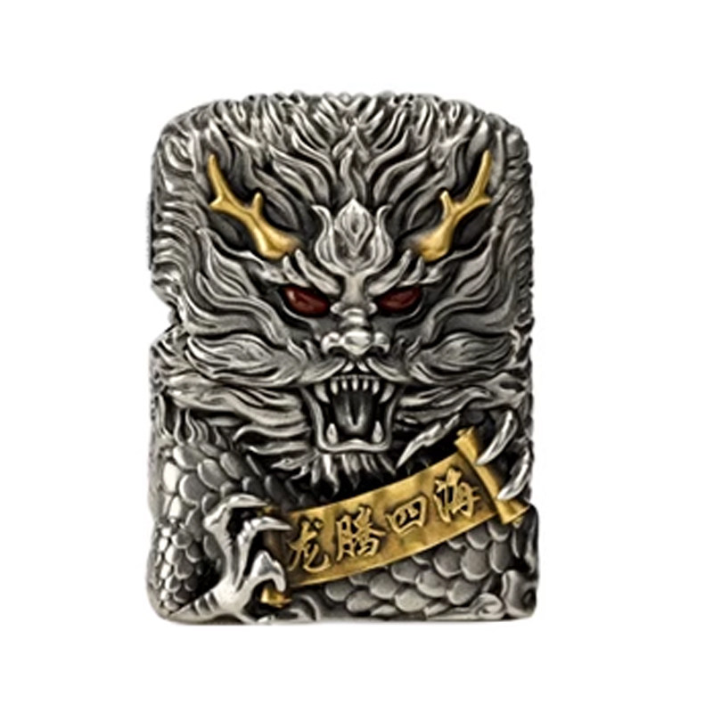 Zippo打火机龙腾四海重盔甲机