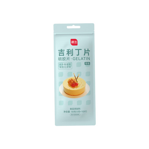 展艺吉利丁片食用商用明胶片奶酪棒布丁果冻原料10片家庭装清仓