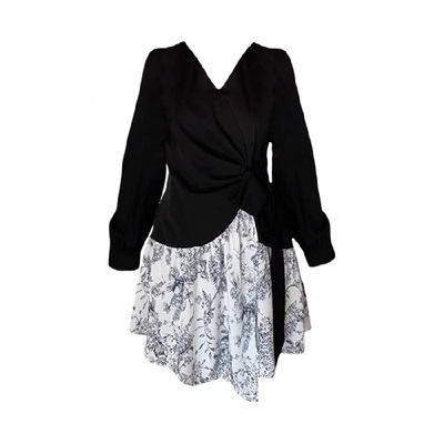 新中式国风辣妹水墨长短裙子穿搭