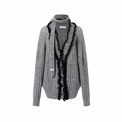 时尚洋气高级加厚针织衫拼色上衣