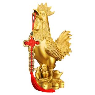 纯黄铜公鸡摆件生肖鸡吉祥物铜鸡报晓金鸡报喜家居办公装饰工艺品