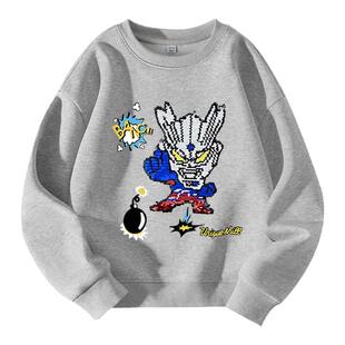 NASA联名男童塞罗奥特曼卫衣春秋款上衣男孩变色加绒衣服冬款外套