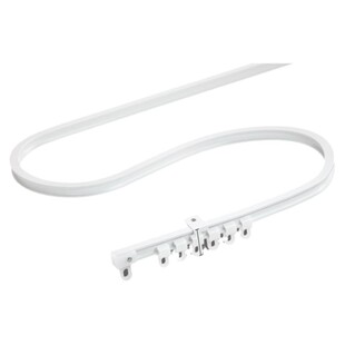 超薄免打孔窗帘轨道弯轨飘窗纳米静音单轨滑轨L型U型导轨可弯曲轨