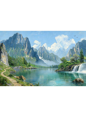 大芬村纯手绘高山流水油画