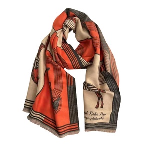 骑士战马重工双面加厚围巾冬季女仿羊绒韩版流苏披肩时髦洋气围脖