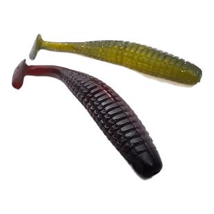 常吉 一诚爆震鲱鱼路亚软饵螺纹t尾野钓黑坑鲈鱼鳜鱼无铅德州倒钓