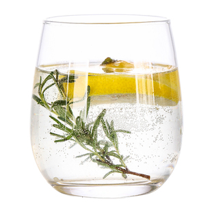 透明玻璃杯子家用大容量水杯牛奶果汁杯莫吉托特调酒杯绿茶杯椭圆