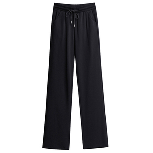 春秋季阔腿裤女高腰大码女裤子胖mm200斤宽松显瘦夏季薄款直筒裤