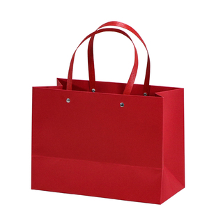 红色卡纸手提袋高档茶叶礼品袋方底宽底大号袋子喜庆节日纸袋定制