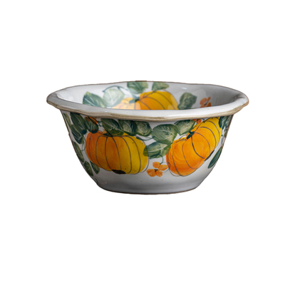 景德镇陶瓷手绘碗老陶泥创意米饭碗沙拉碗釉下彩6寸卷边深碗