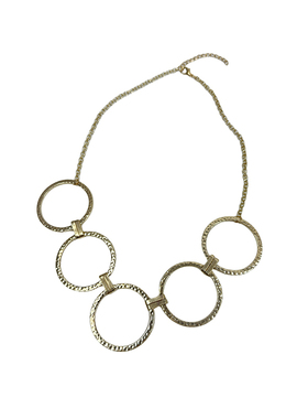 atmshop复古宫廷欧美金色圈圈拼接夸张项链vintage个性辣妹锁骨链