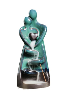 陶瓷倒流香香薰炉家居饰品摆件 创意情人节左右逢源回流香炉