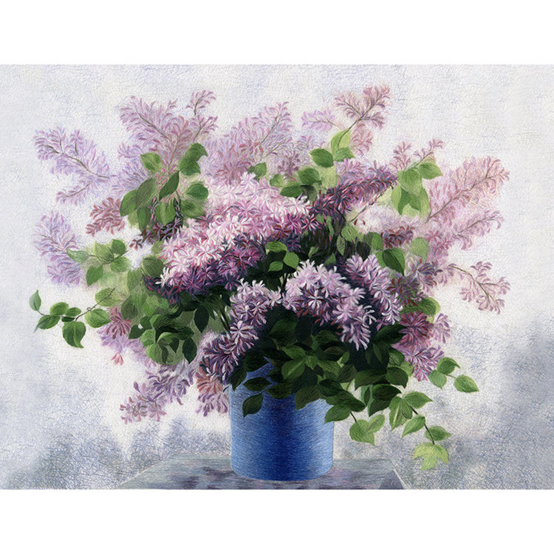 正品十字绣客厅盛开丁香花印花