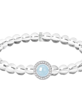 真我不凡s925银天然白水晶手链