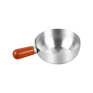 不锈钢水勺瓢小号厨房接水瓢高颜值白钢水瓢打汤瓢水勺加厚木柄勺