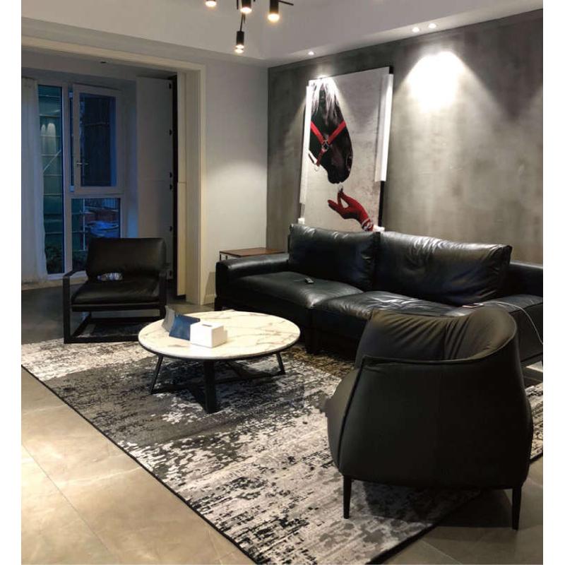 客厅卧室北欧黑色地毯茶几现代简约抽象地毯地垫