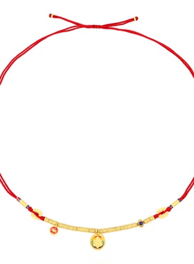 TWINSLULU红色民族风圆牌项链